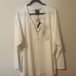 TORRID 4X DISNEY Minnie Mouse Henley Blouse NWT!